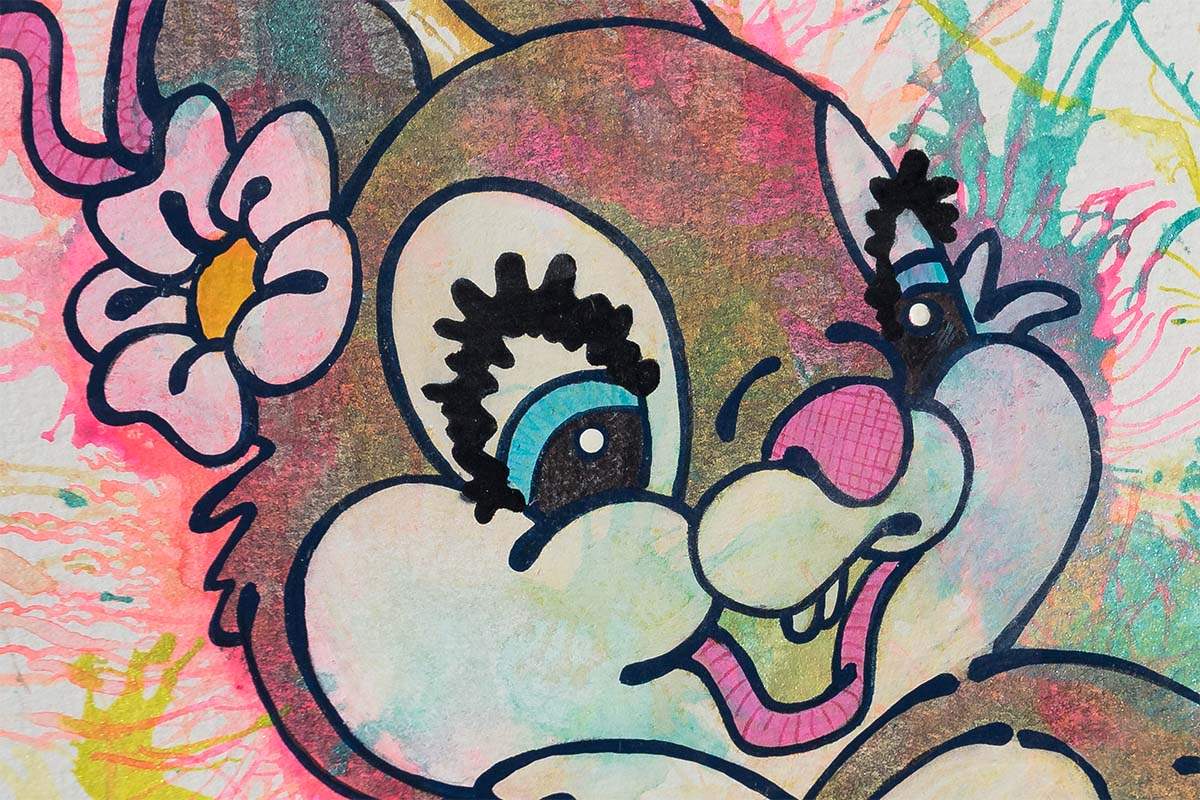 Thumper & Ma (French Fancy) - Original - SOLD by artist Louise Dear - Wyecliffe Galleries