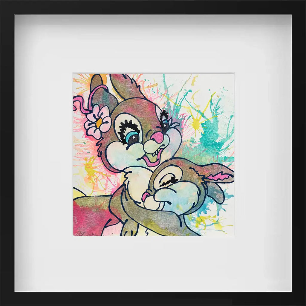 Thumper & Ma (French Fancy) - Original - SOLD by artist Louise Dear - Wyecliffe Galleries