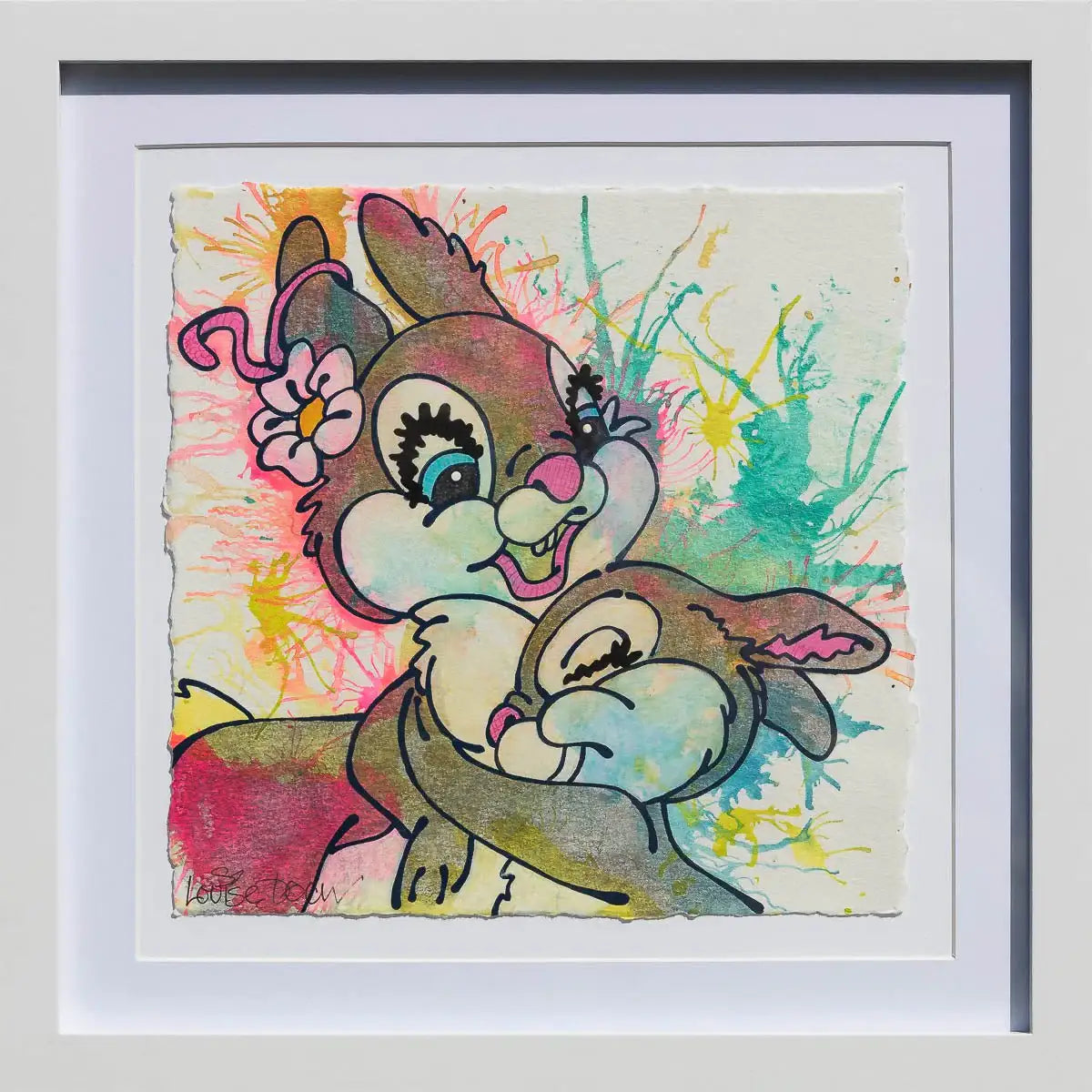 Thumper & Ma (French Fancy) - Original - SOLD by artist Louise Dear - Wyecliffe Galleries