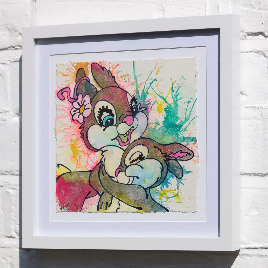Thumper & Ma (French Fancy) - Original - SOLD by artist Louise Dear - Wyecliffe Galleries