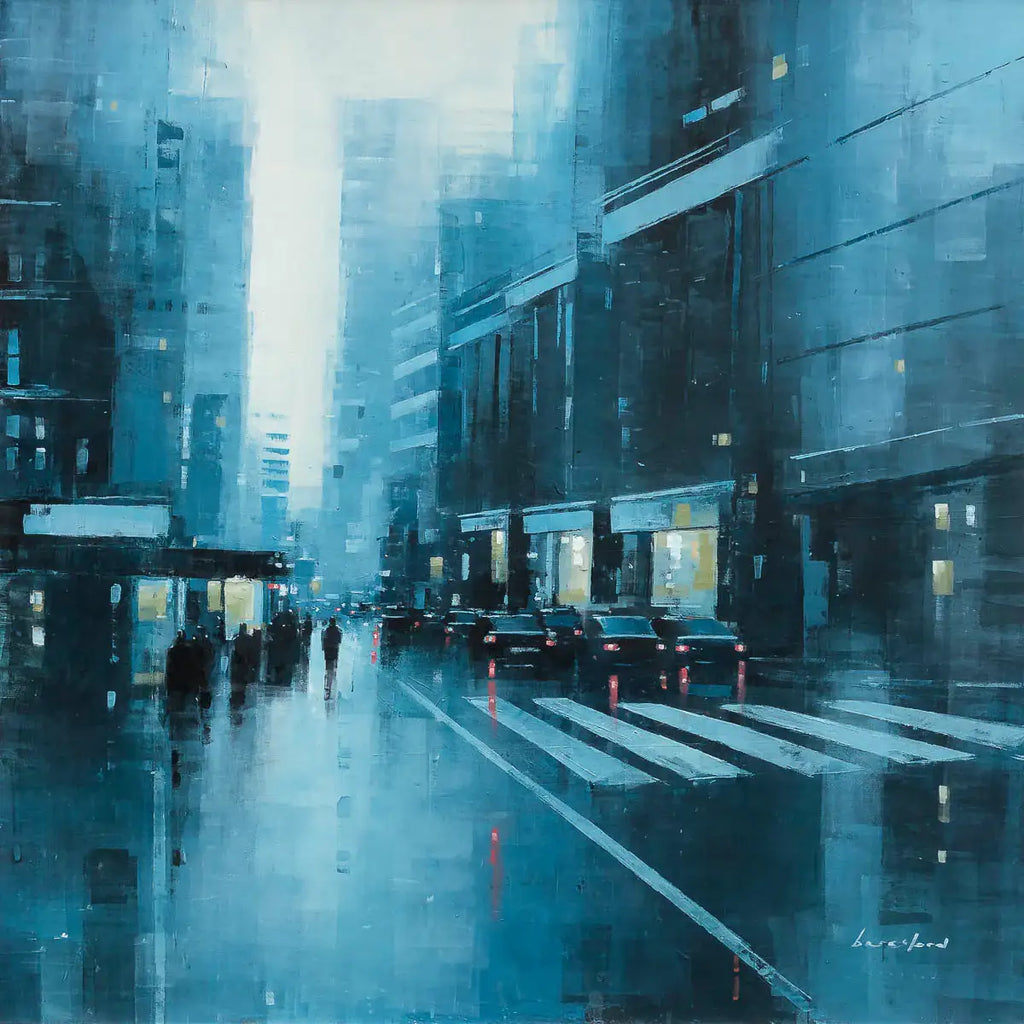 Crossing The Streets Of Manhattan - Original - SOLD by artist Mark Beresford - Wyecliffe Galleries