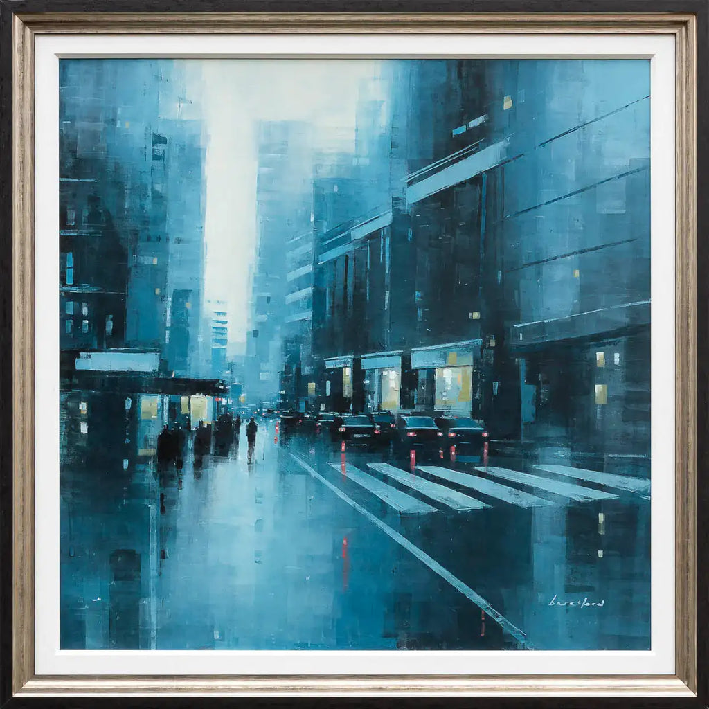 Crossing The Streets Of Manhattan - Original - SOLD by artist Mark Beresford - Wyecliffe Galleries