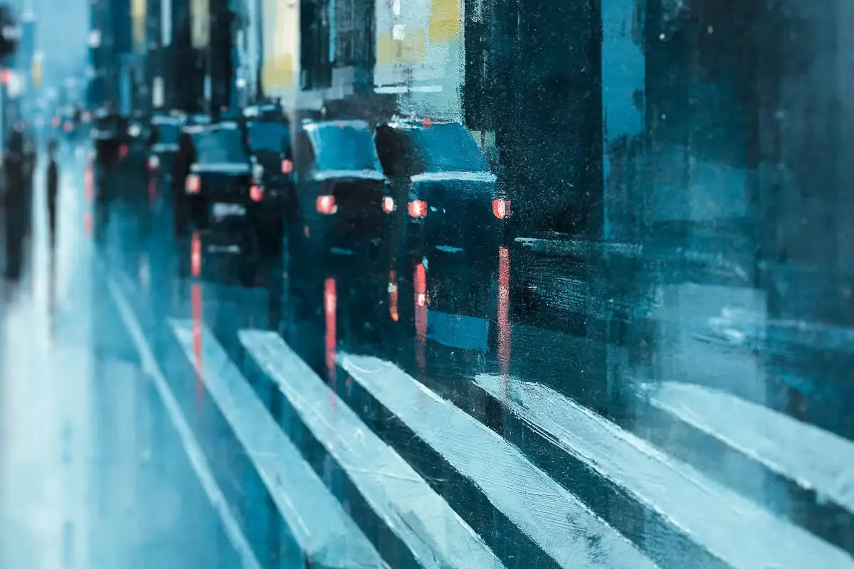 Crossing The Streets Of Manhattan - Original - SOLD by artist Mark Beresford - Wyecliffe Galleries