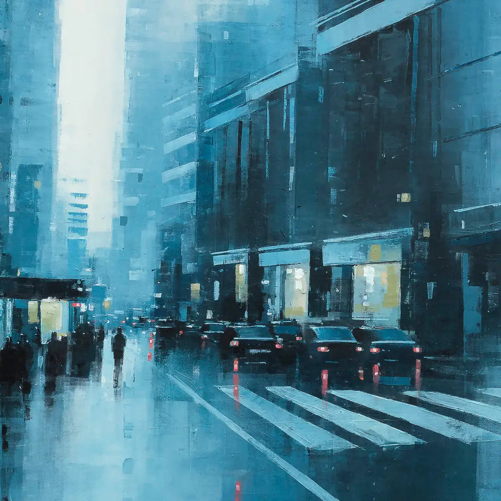 Crossing The Streets Of Manhattan - Original - SOLD by artist Mark Beresford - Wyecliffe Galleries