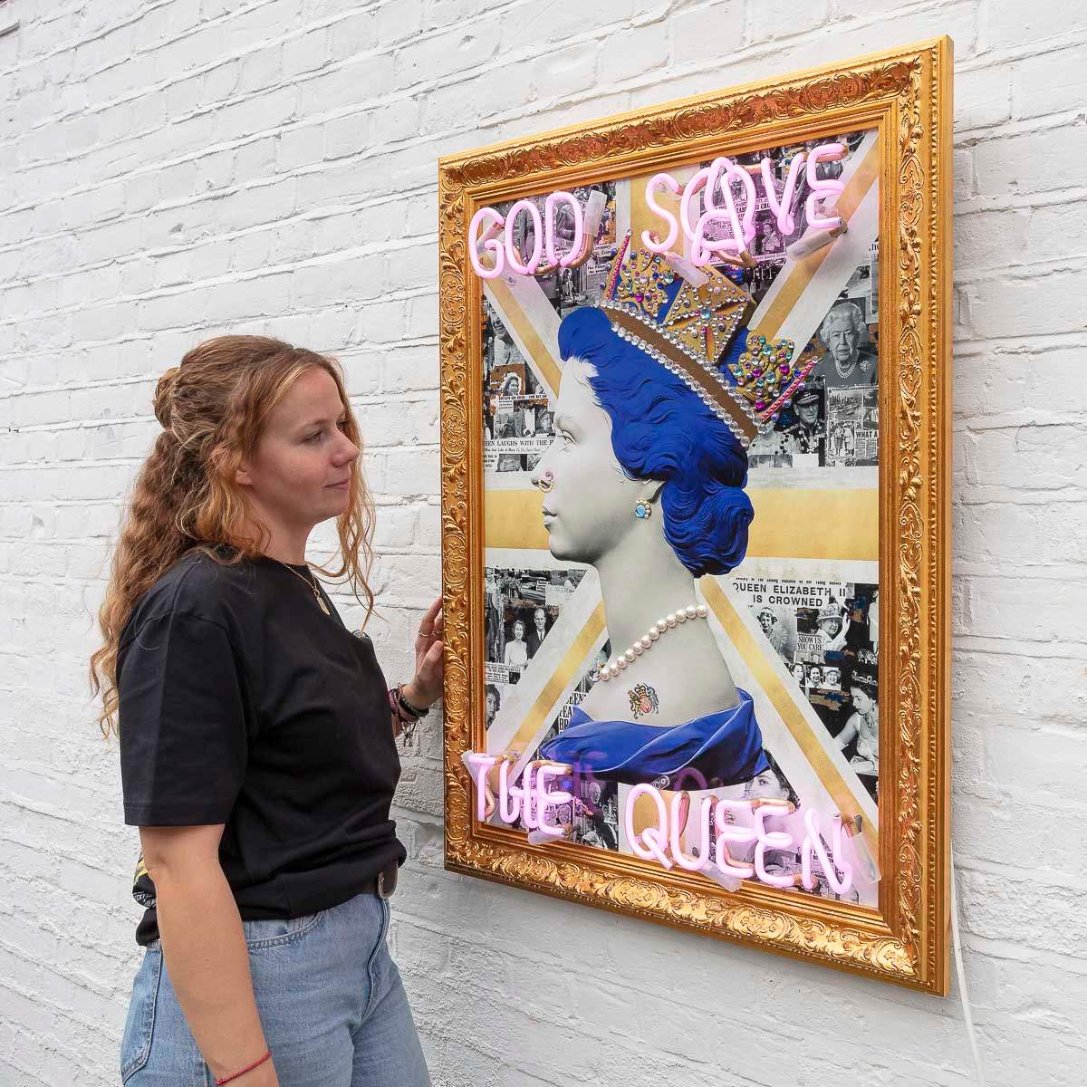 God Save The Queen (Blue) - Original by artist Mark Illuminati - Wyecliffe Galleries