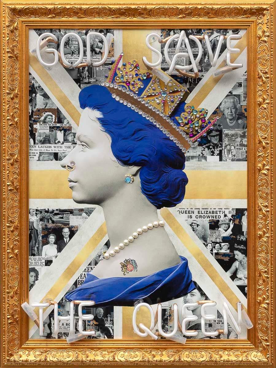 【インパクトアート】GOD SAVE THE REP＆SKULL QUEEN God Save The Queen (Blue) - Original by Mark Illuminati