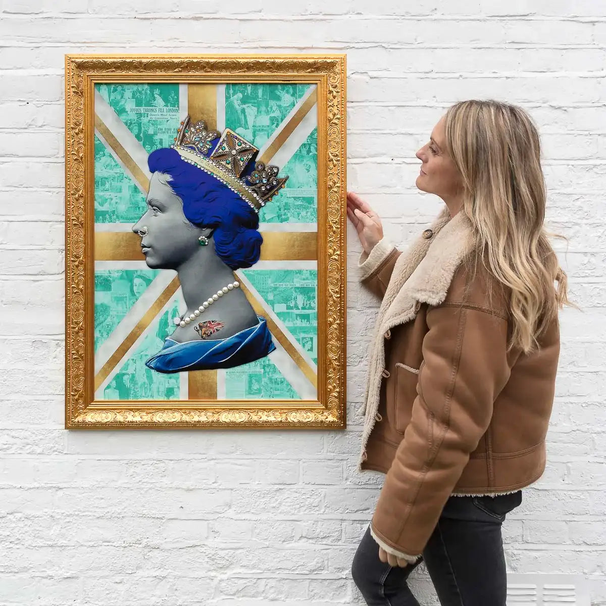 Gold/Teal Queen - Original Print by artist Mark Illuminati - Wyecliffe Galleries