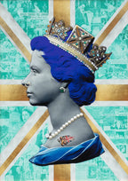 Gold/Teal Queen - Original Print by artist Mark Illuminati - Wyecliffe Galleries