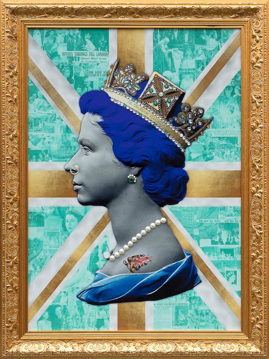 Gold/Teal Queen - Original Print by artist Mark Illuminati - Wyecliffe Galleries