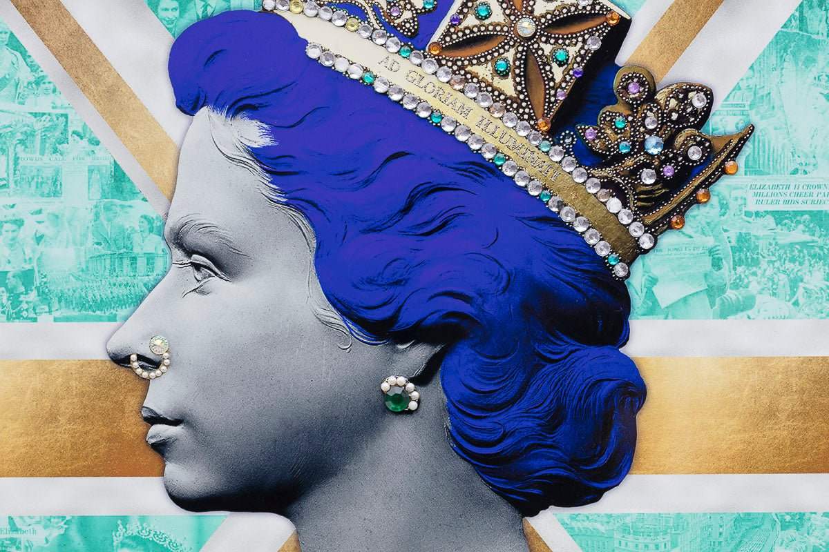 Gold/Teal Queen - Original Print by artist Mark Illuminati - Wyecliffe Galleries