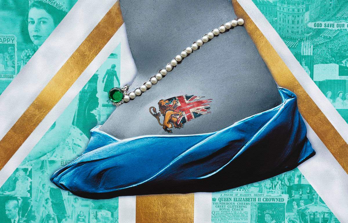 Gold/Teal Queen - Original Print - SOLD by artist Mark Illuminati - Wyecliffe Galleries