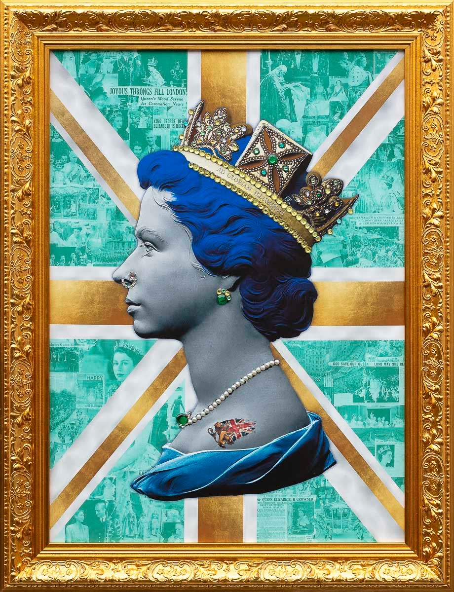 Gold/Teal Queen - Original Print - SOLD by artist Mark Illuminati - Wyecliffe Galleries