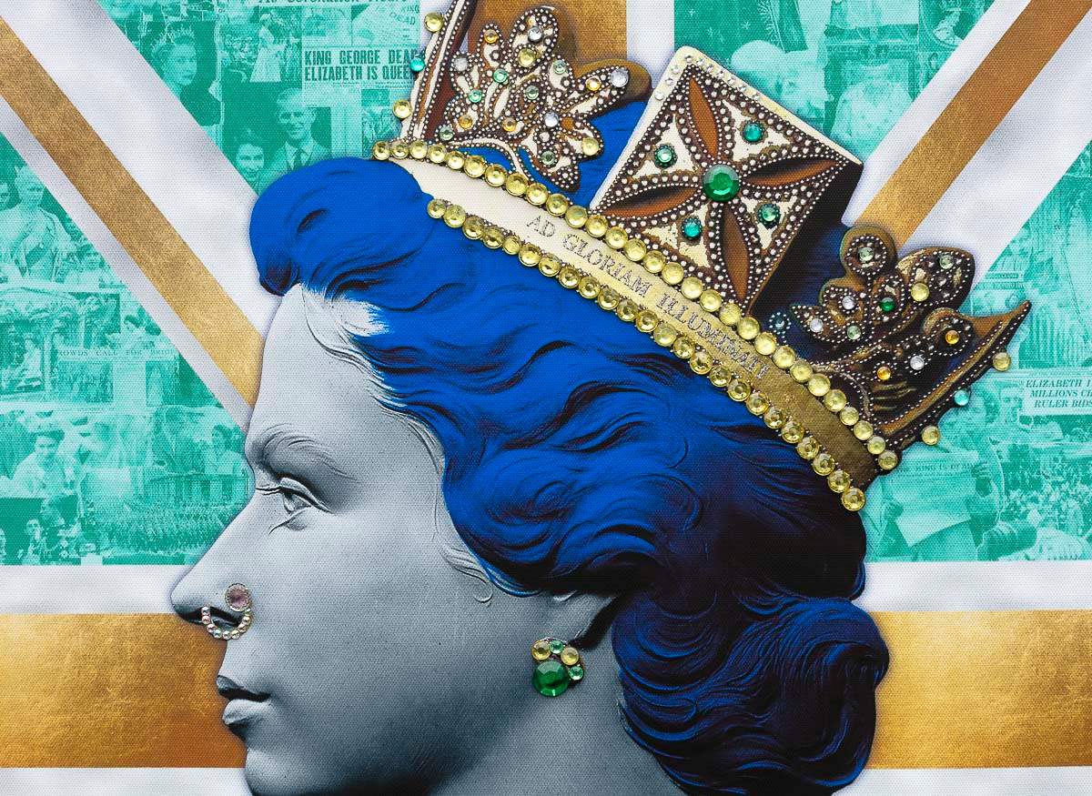 Gold/Teal Queen - Original Print - SOLD by artist Mark Illuminati - Wyecliffe Galleries