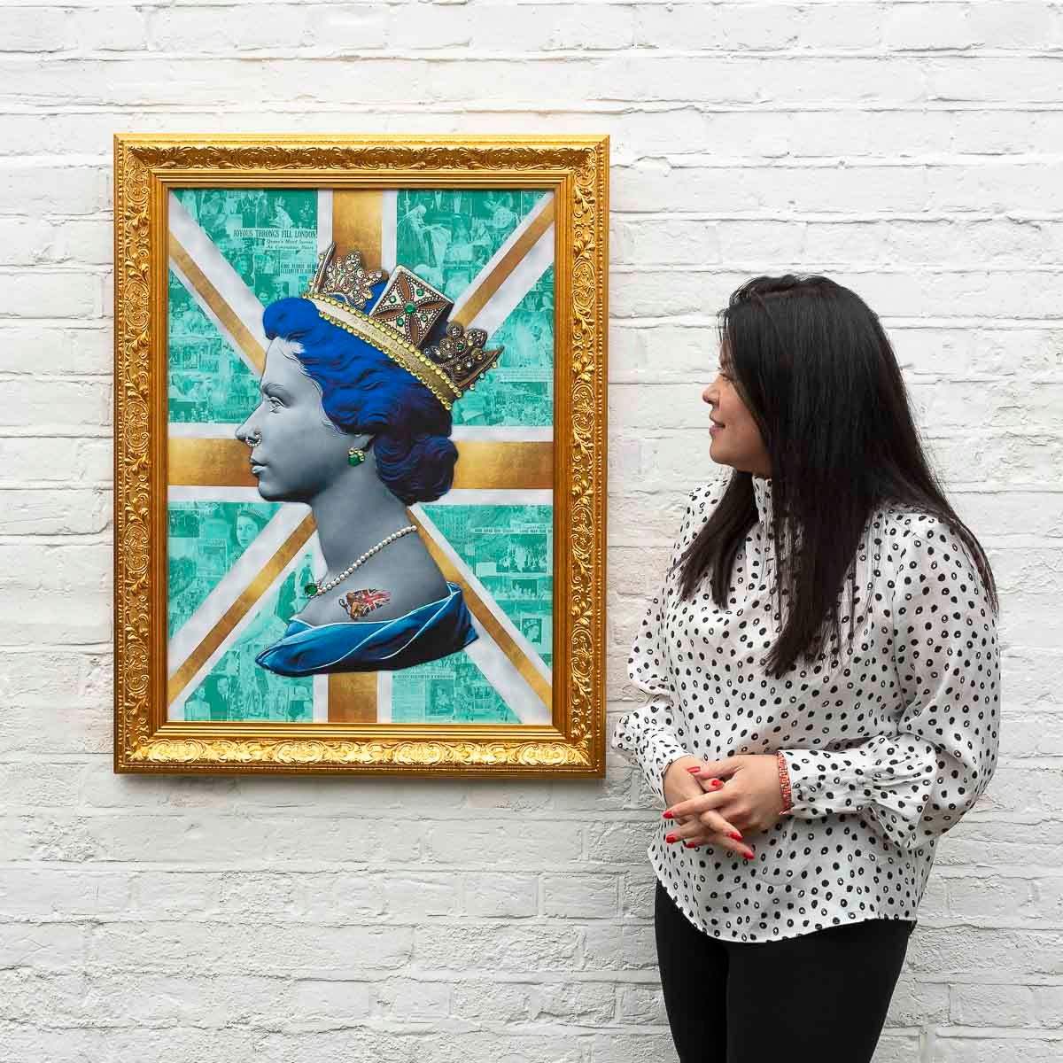Gold/Teal Queen - Original Print - SOLD by artist Mark Illuminati - Wyecliffe Galleries