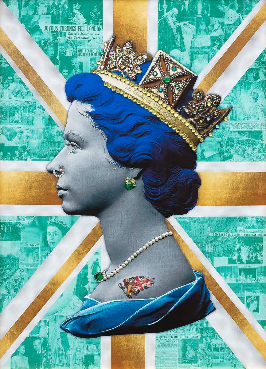 Gold/Teal Queen - Original Print - SOLD by artist Mark Illuminati - Wyecliffe Galleries
