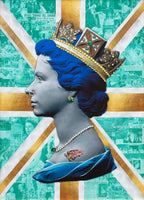 Gold/Teal Queen - Original Print - SOLD by artist Mark Illuminati - Wyecliffe Galleries