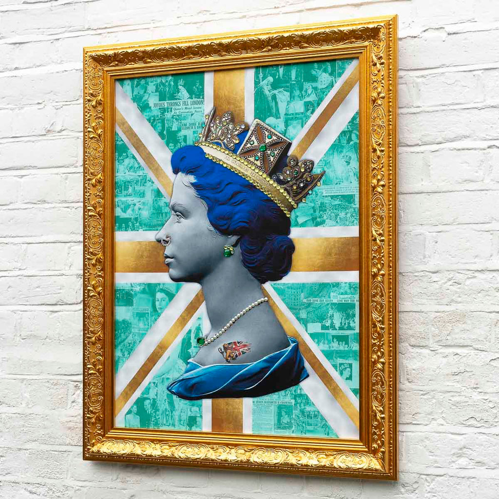 Gold/Teal Queen - Original Print - SOLD by artist Mark Illuminati - Wyecliffe Galleries
