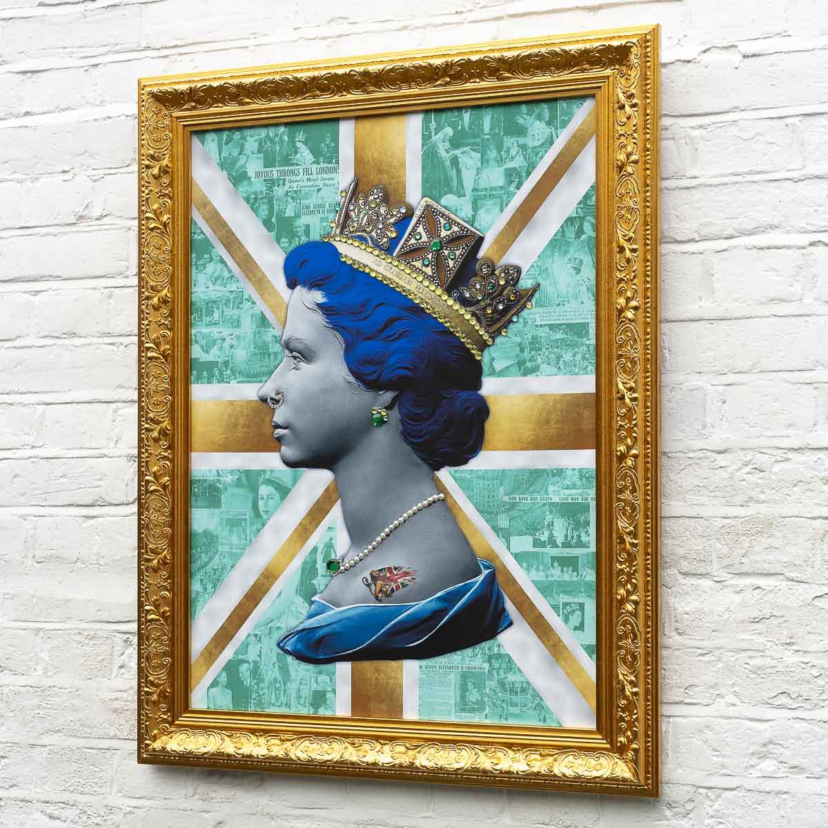 Gold/Teal Queen - Original Print - SOLD by artist Mark Illuminati - Wyecliffe Galleries
