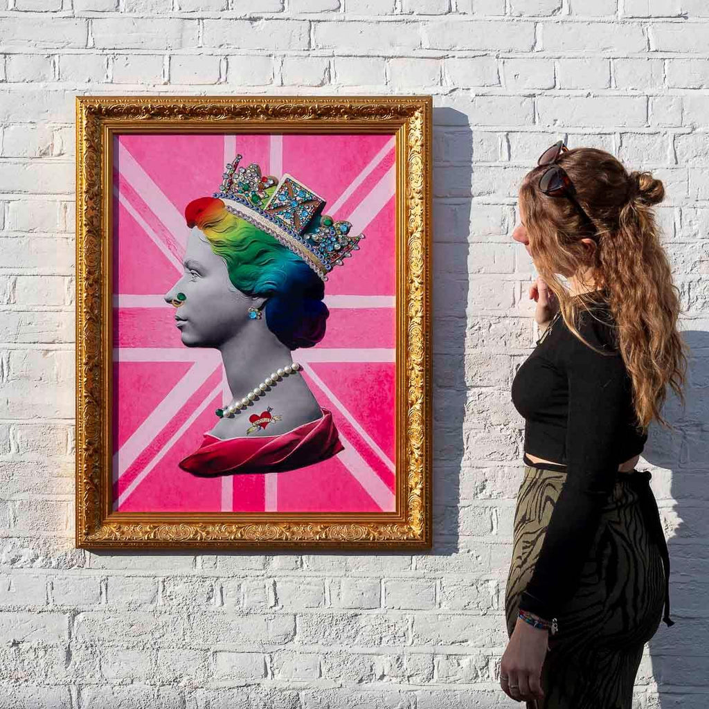 Pink Queen on Metal - Original - SOLD by artist Mark Illuminati - Wyecliffe Galleries