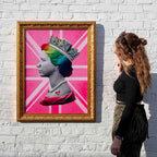 Pink Queen on Metal - Original - SOLD by artist Mark Illuminati - Wyecliffe Galleries