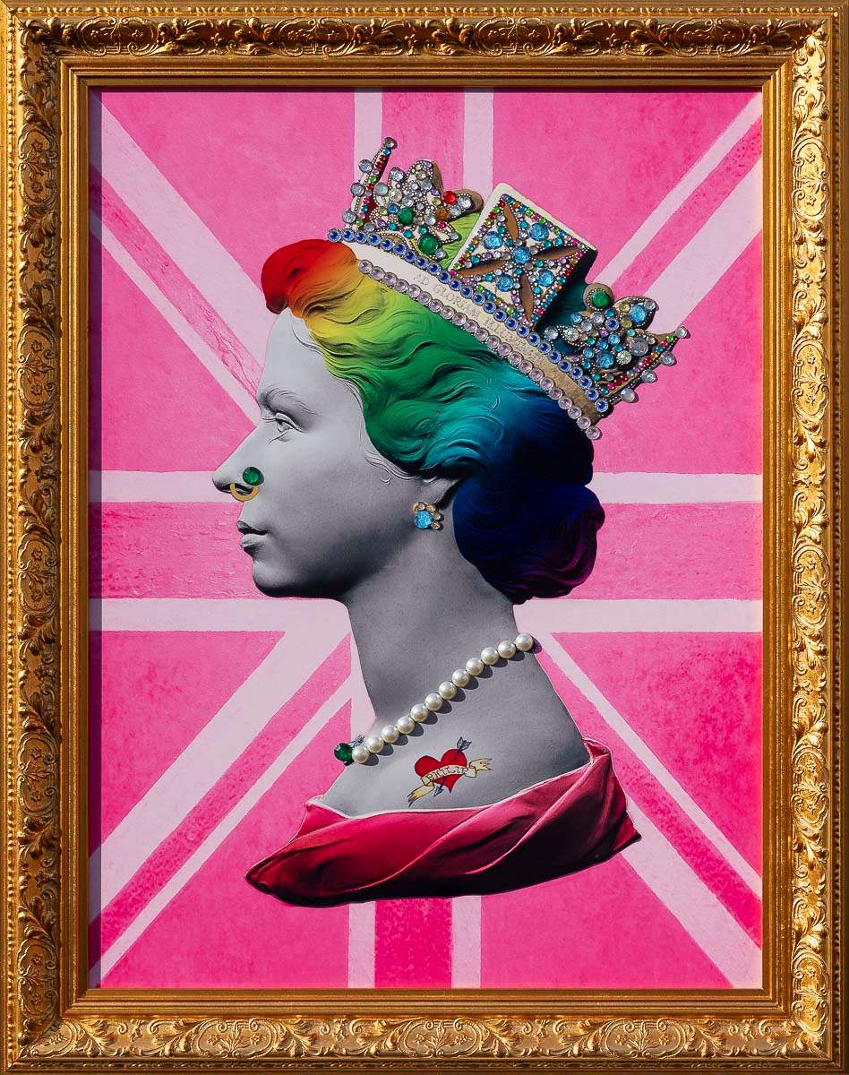 Pink Queen on Metal - Original - SOLD by artist Mark Illuminati - Wyecliffe Galleries