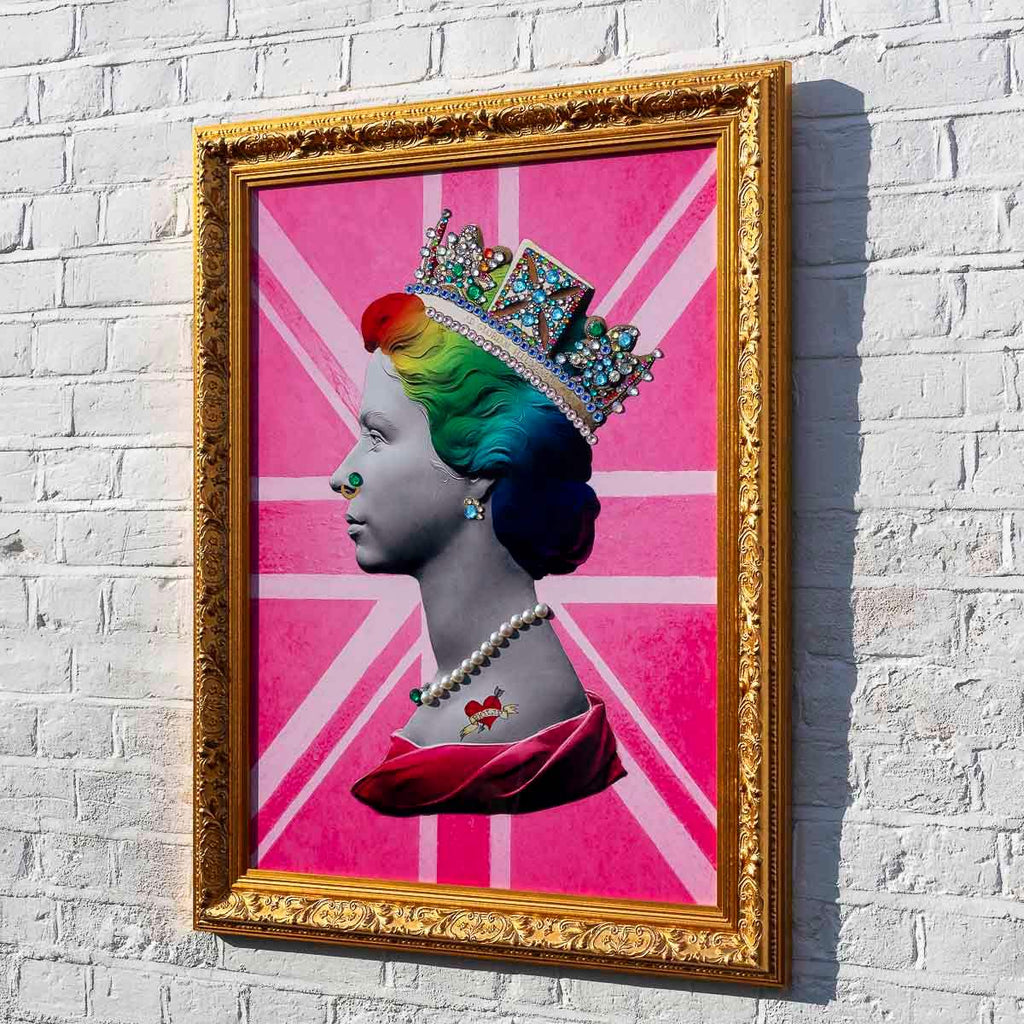 Pink Queen on Metal - Original - SOLD by artist Mark Illuminati - Wyecliffe Galleries