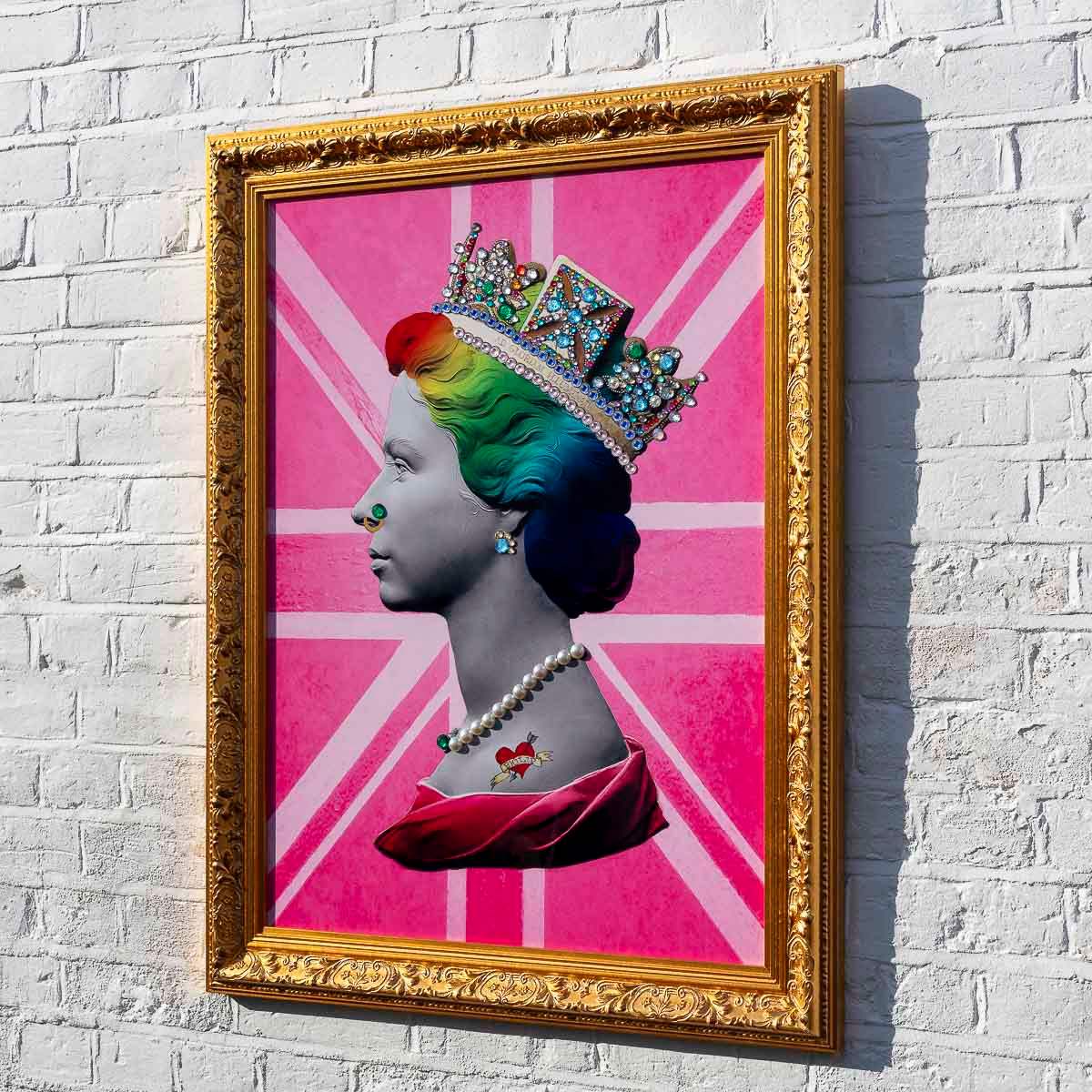 Pink Queen on Metal - Original - SOLD by artist Mark Illuminati - Wyecliffe Galleries