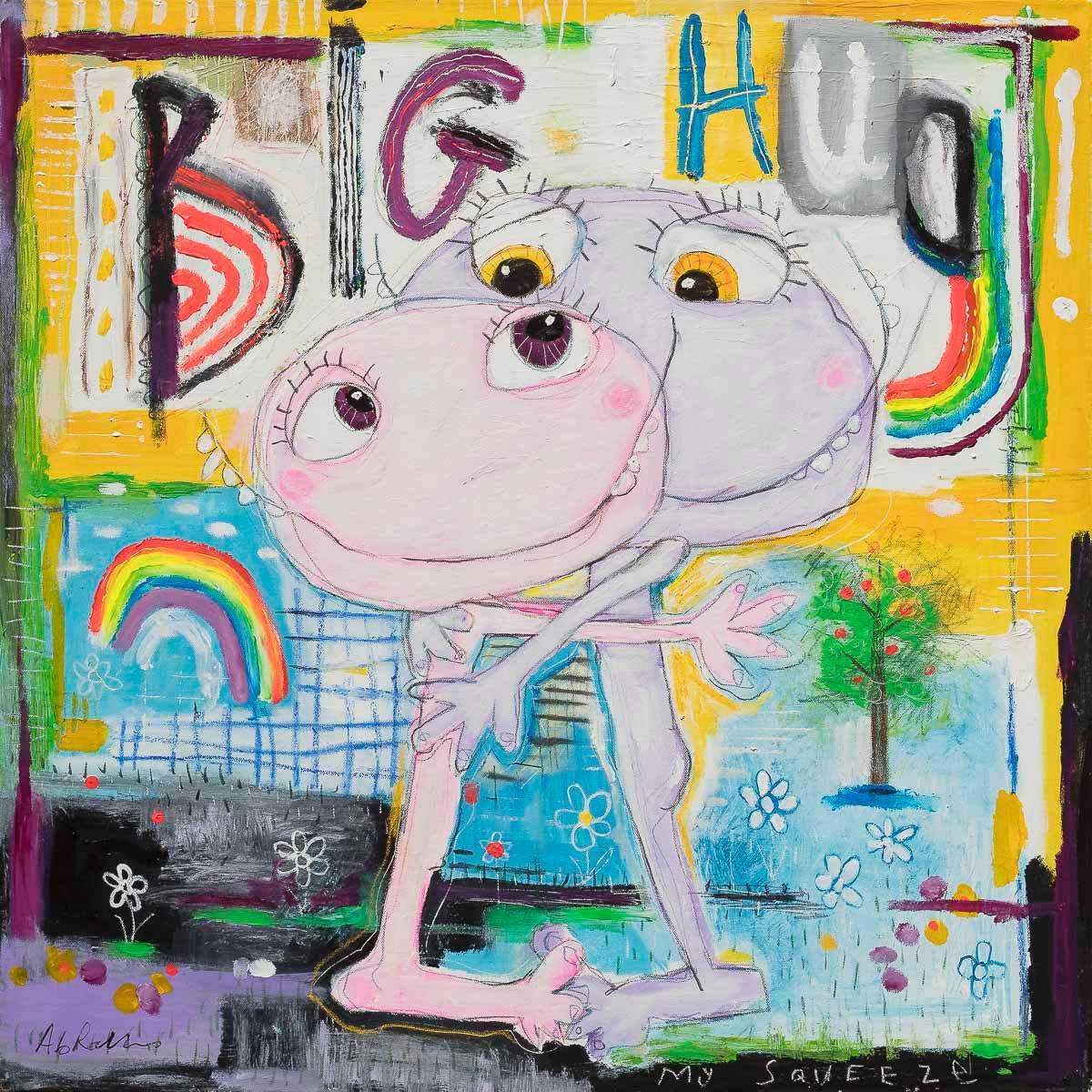 Big Hug - Original by artist Michael Abrams - Wyecliffe Galleries