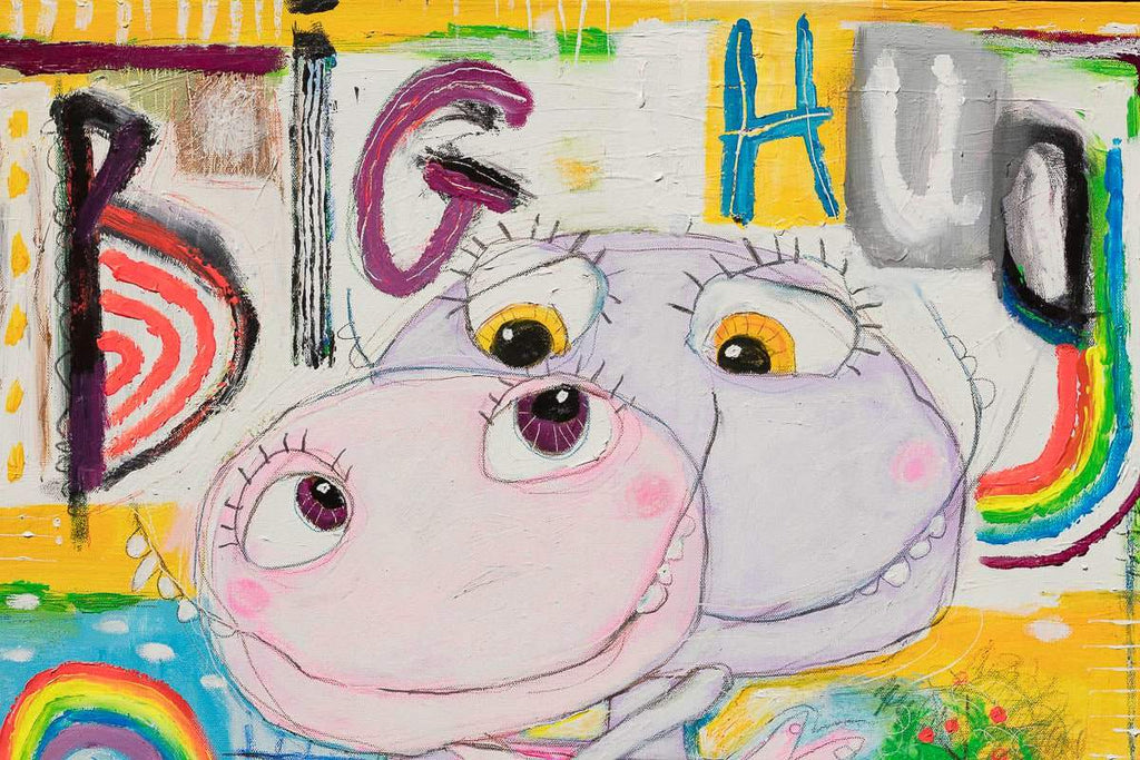 Big Hug - Original by artist Michael Abrams - Wyecliffe Galleries