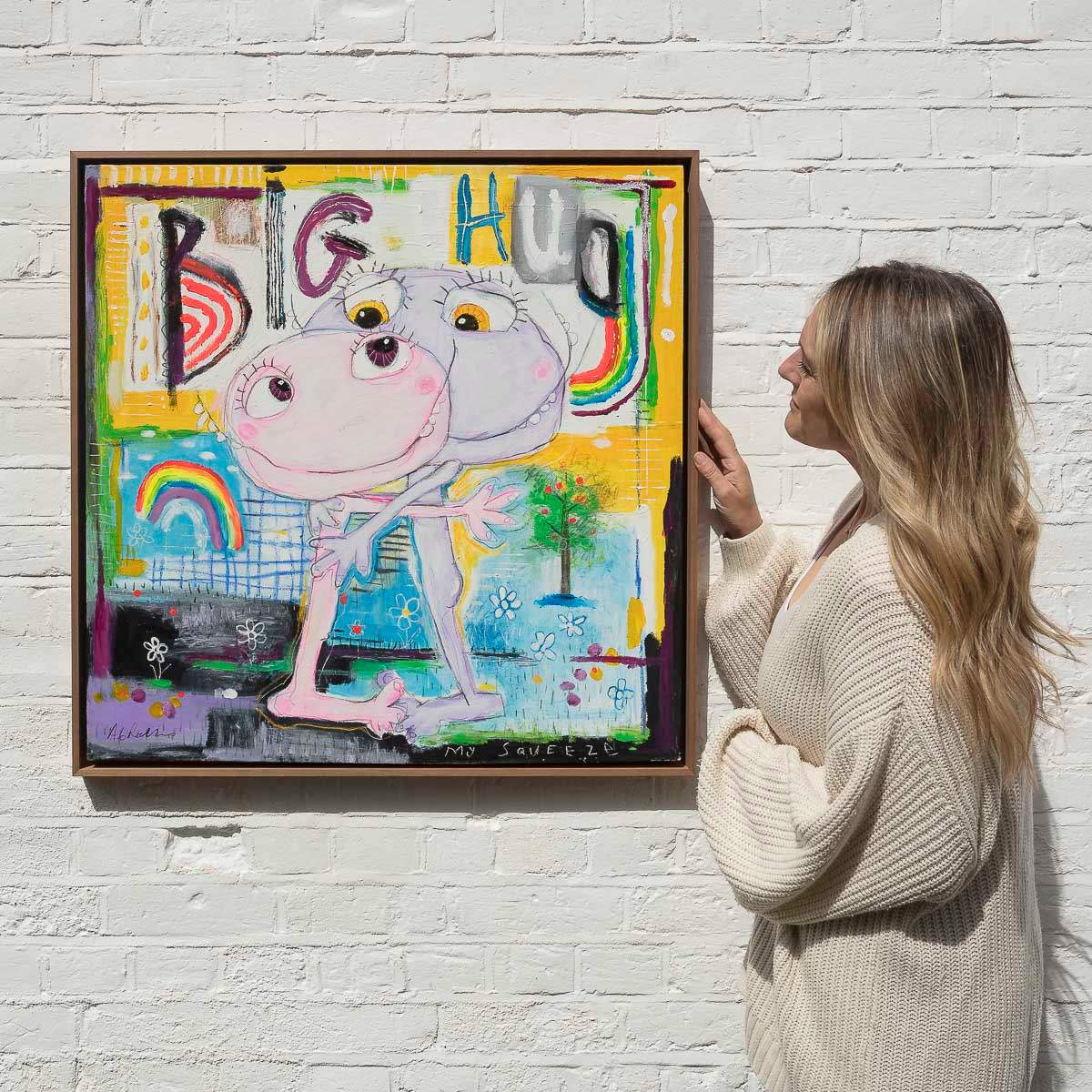 Big Hug - Original by artist Michael Abrams - Wyecliffe Galleries