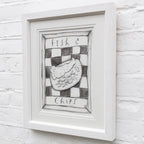 Fish and Chips - Charcoal Study - Original by artist Michael Abrams - Wyecliffe Galleries