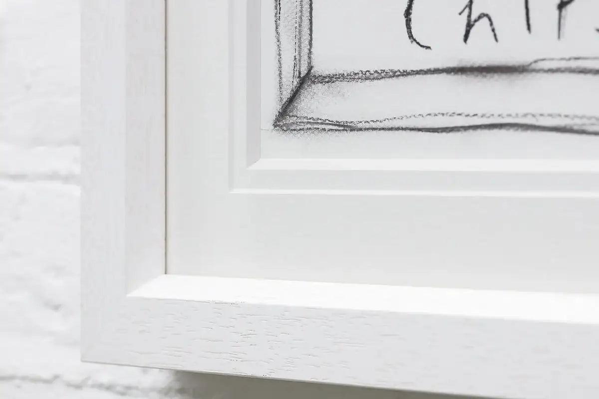 Fish and Chips - Charcoal Study - Original by artist Michael Abrams - Wyecliffe Galleries