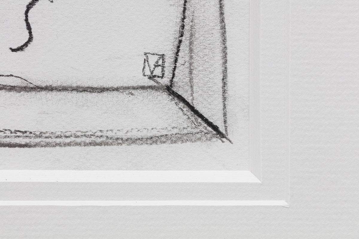 Fish and Chips - Charcoal Study - Original by artist Michael Abrams - Wyecliffe Galleries