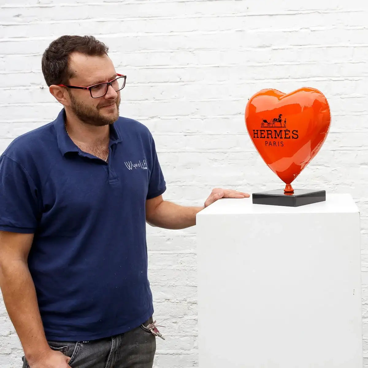 Hermes Heart Balloon II - Original Sculpture - SOLD by artist Naor - Wyecliffe Galleries