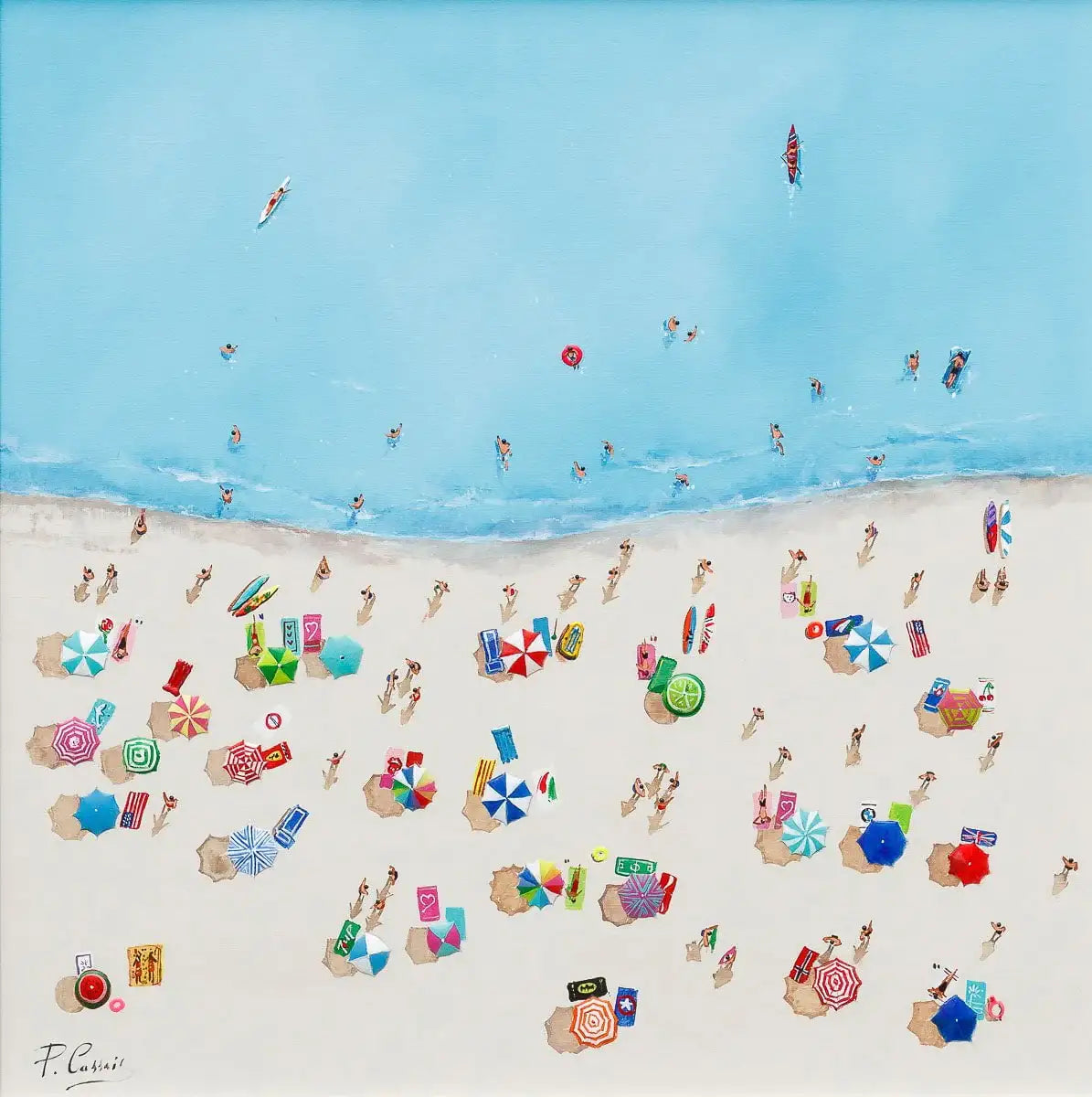 Beach Vibes - Original - SOLD by artist Paola Cassais - Wyecliffe Galleries