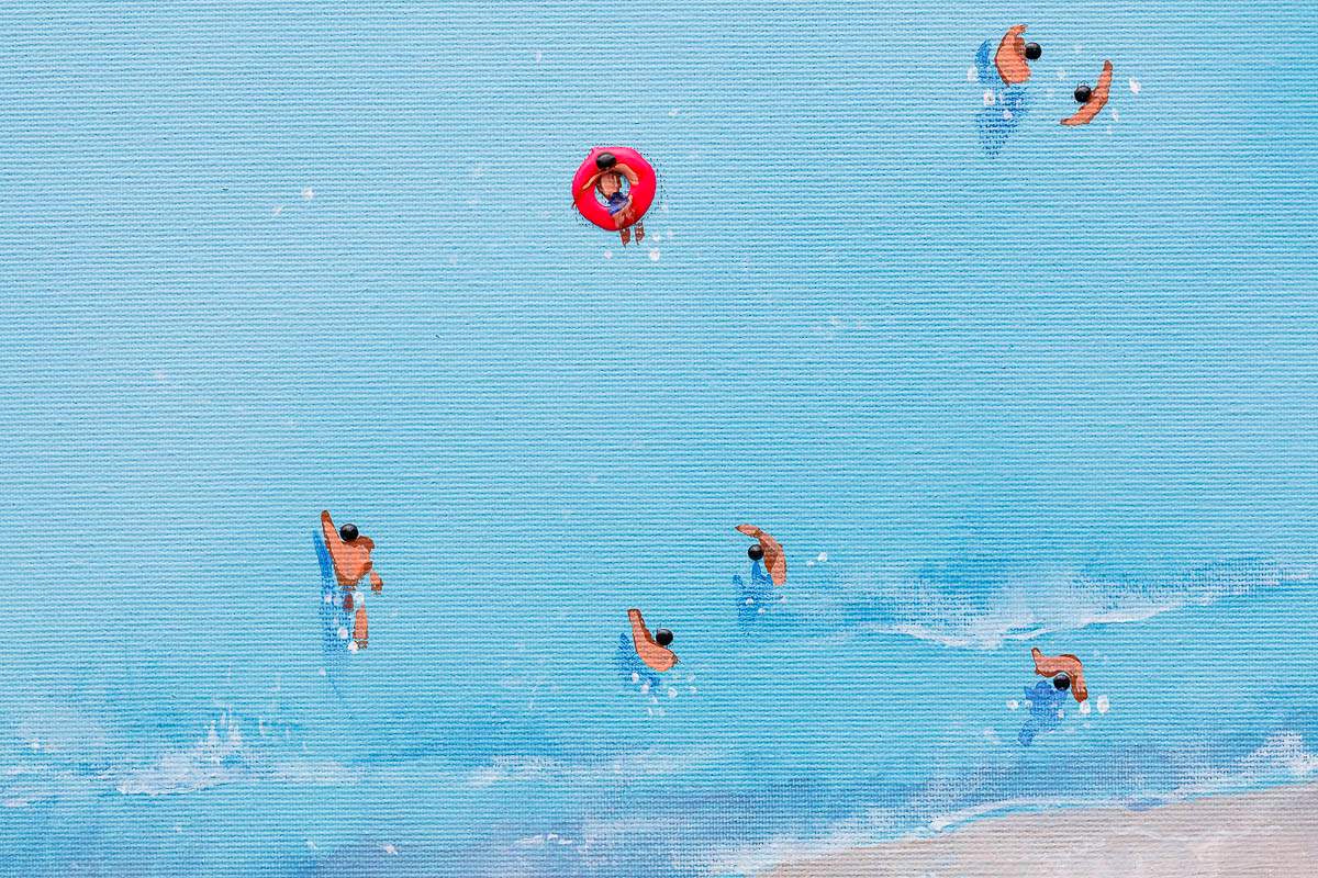 Beach Vibes - Original - SOLD by artist Paola Cassais - Wyecliffe Galleries