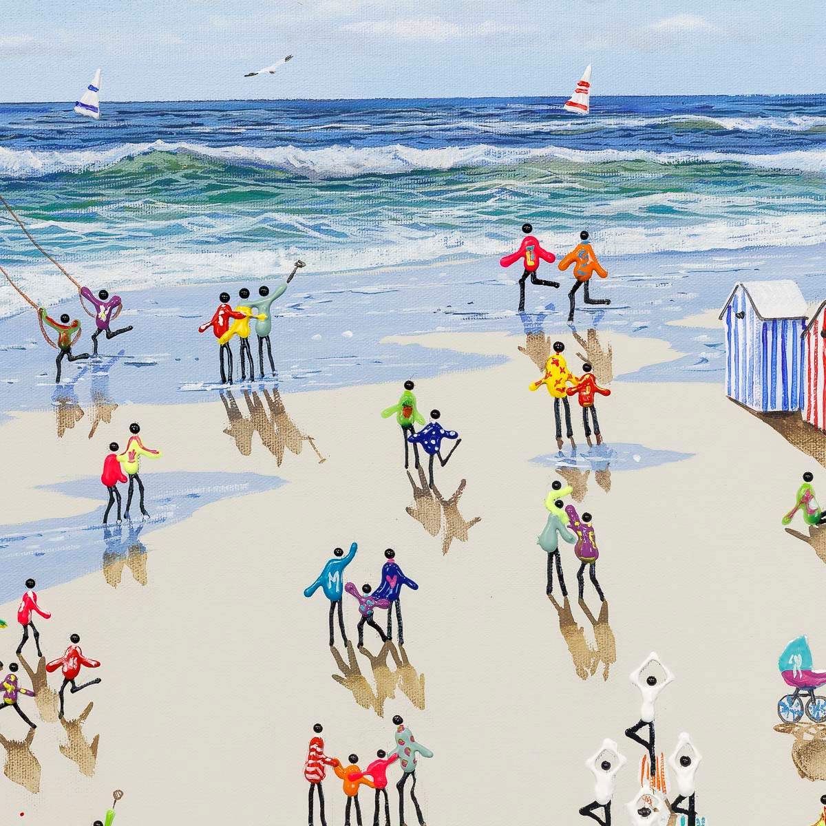 Beachside Fun - Original - SOLD by artist Paola Cassais - Wyecliffe Galleries