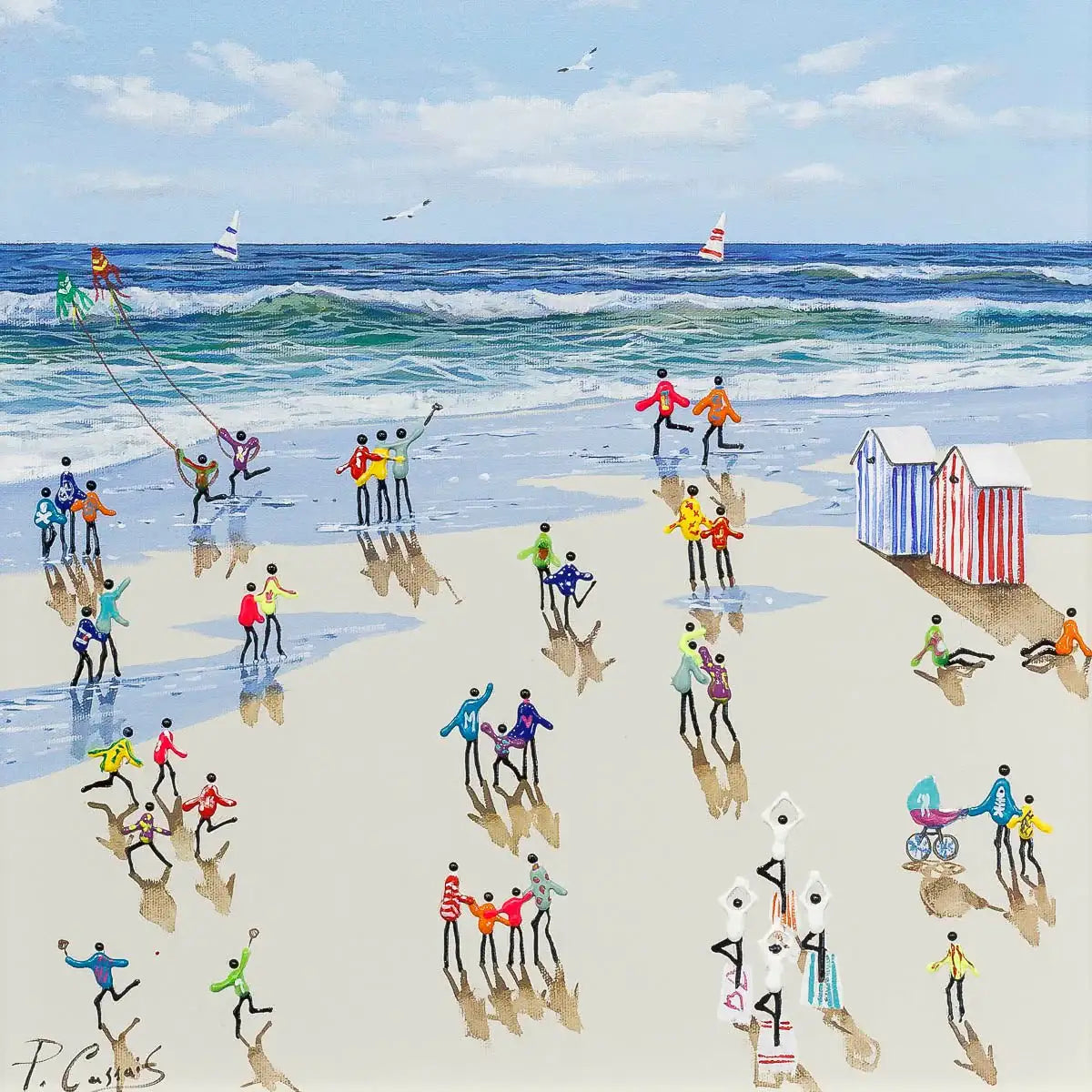 Beachside Fun - Original - SOLD by artist Paola Cassais - Wyecliffe Galleries