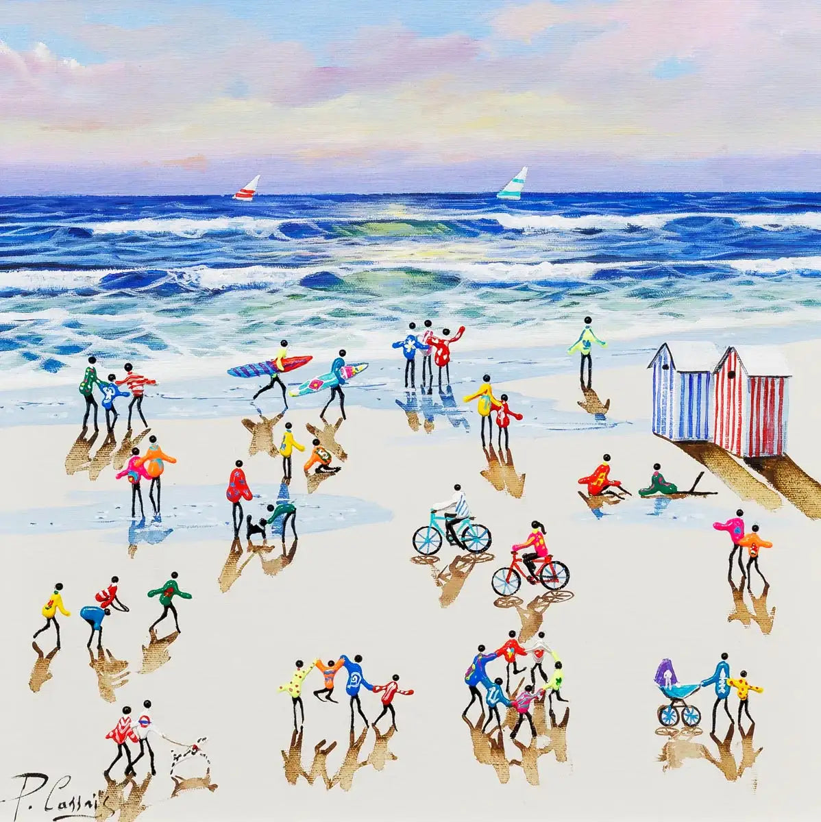 Beachside Love - Original - SOLD by artist Paola Cassais - Wyecliffe Galleries