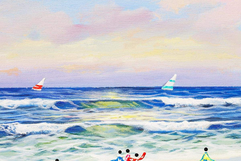 Beachside Love - Original - SOLD by artist Paola Cassais - Wyecliffe Galleries