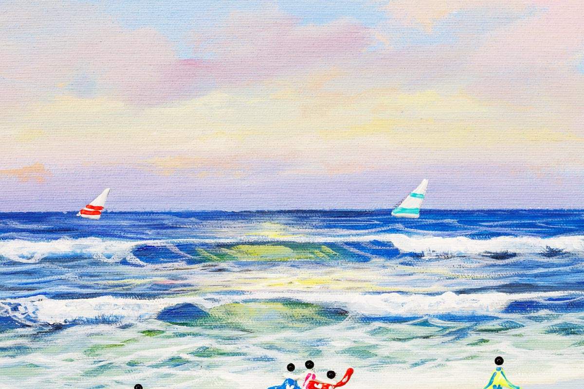 Beachside Love - Original - SOLD by artist Paola Cassais - Wyecliffe Galleries