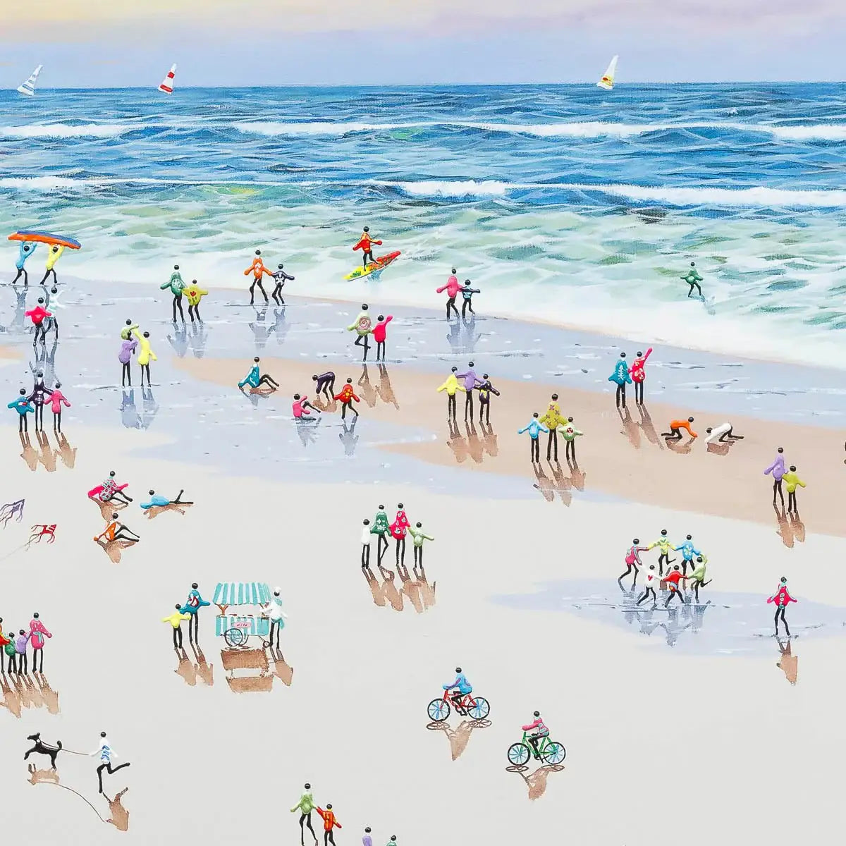 Day At The Beach - Original - SOLD by artist Paola Cassais - Wyecliffe Galleries