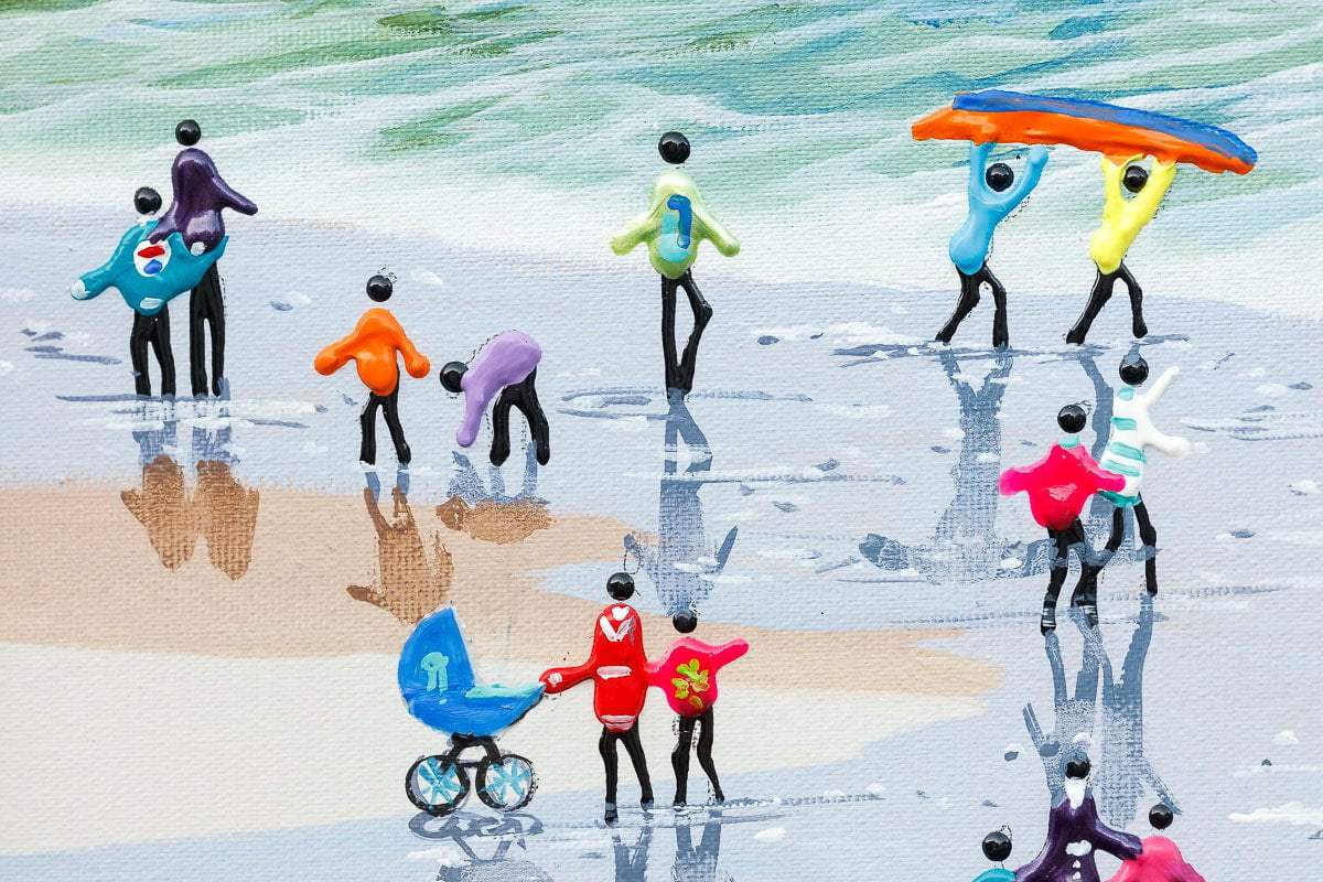 Day At The Beach - Original - SOLD by artist Paola Cassais - Wyecliffe Galleries