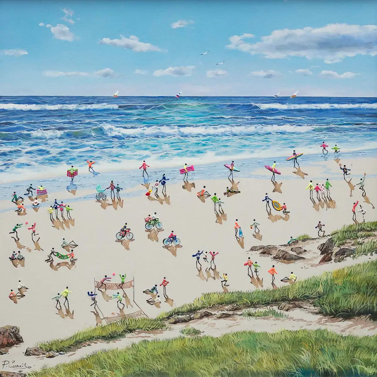 Every Day Is A Beach Day - Original - SOLD by artist Paola Cassais - Wyecliffe Galleries