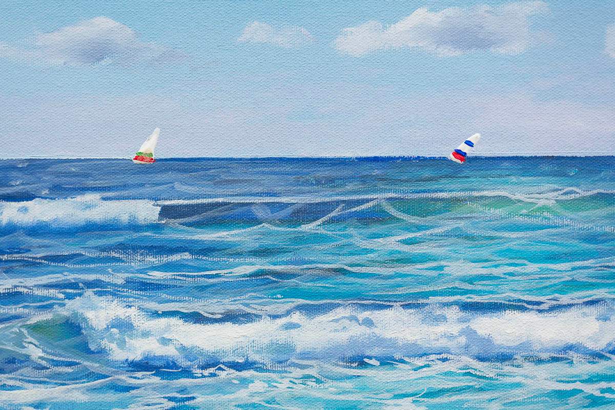 Every Day Is A Beach Day - Original - SOLD by artist Paola Cassais - Wyecliffe Galleries