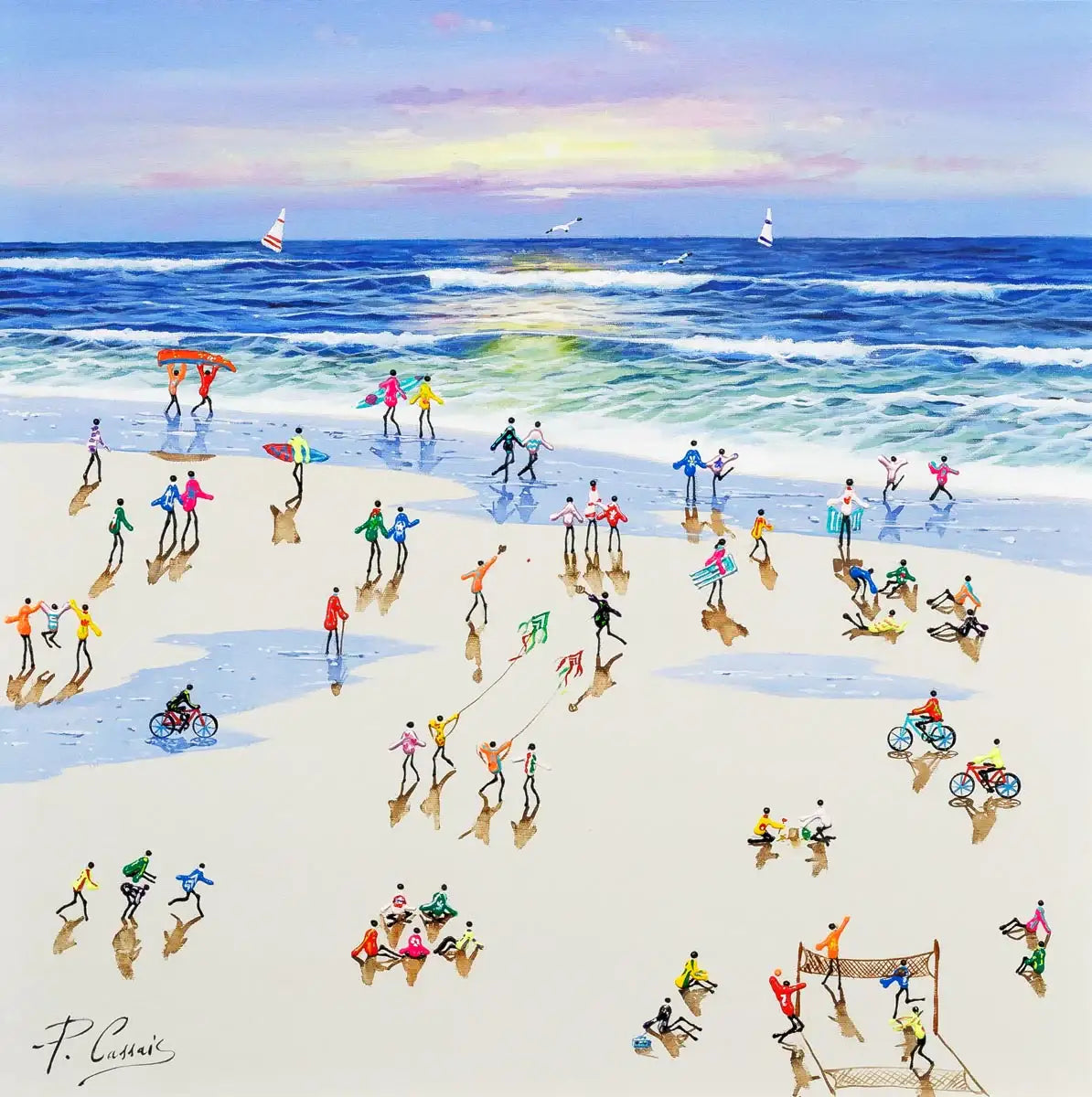Fun By The Sea - Original - SOLD by artist Paola Cassais - Wyecliffe Galleries