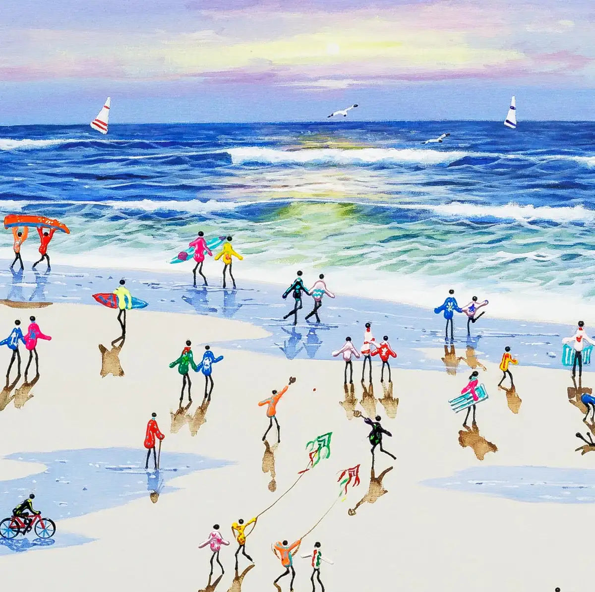 Fun By The Sea - Original - SOLD by artist Paola Cassais - Wyecliffe Galleries