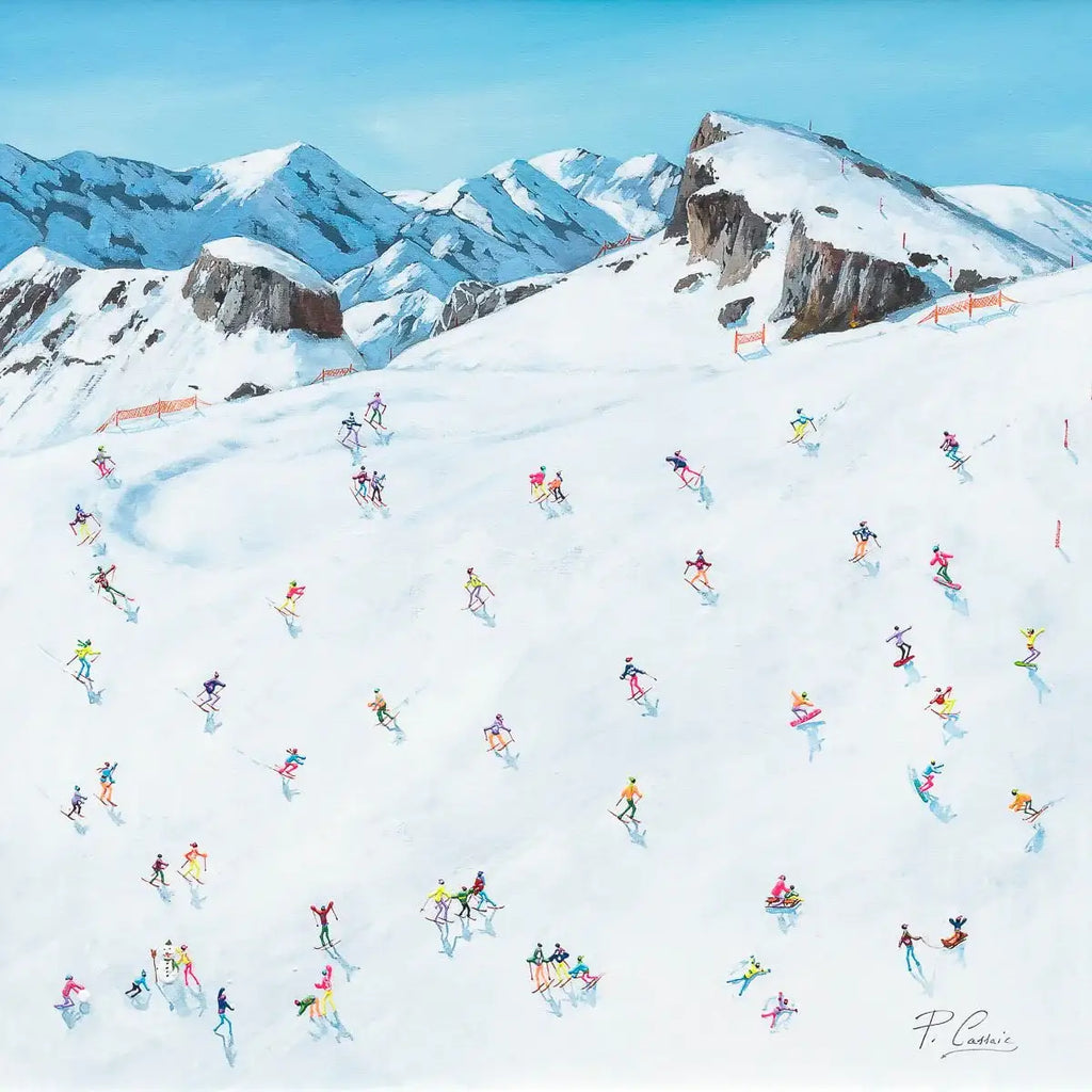 Fun On The Slopes - Original - SOLD by artist Paola Cassais - Wyecliffe Galleries