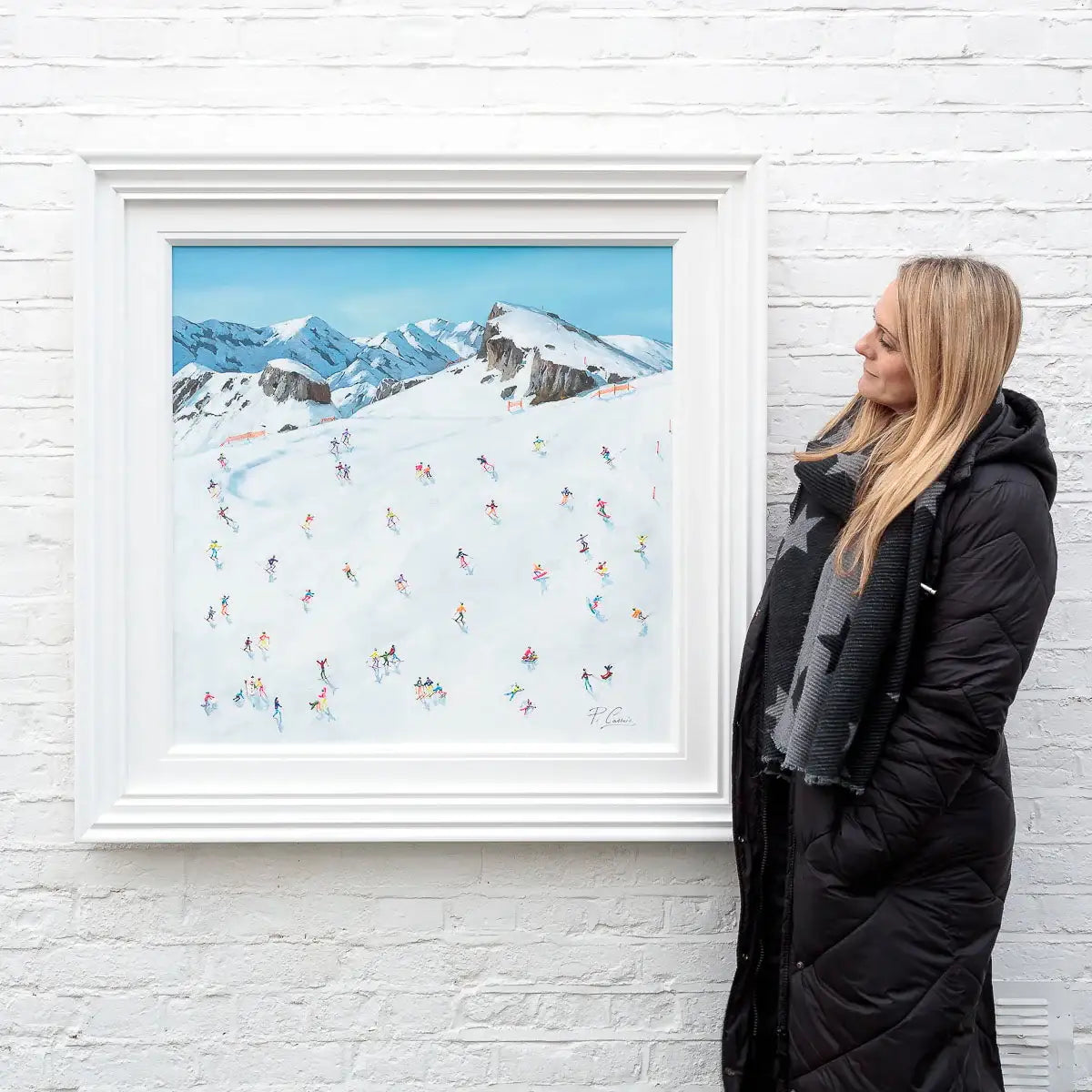 Fun On The Slopes - Original - SOLD by artist Paola Cassais - Wyecliffe Galleries