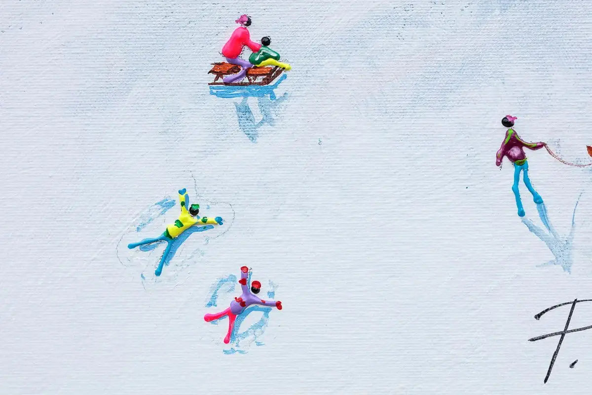 Fun On The Slopes - Original - SOLD by artist Paola Cassais - Wyecliffe Galleries